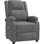 Syfax Sillón de masaje de tela gris oscuro