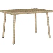 Syfax Mesa centro jardín rectangular beige 60x40x37cm ratán sintético