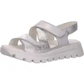 Waldlaufer Sandalias 'Sandalette Damen 730004-200 211 Echtleder in bunt' blanco