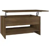 Syfax Mesa de centro madera contrachapada roble marrón 80x50x40 cm
