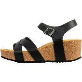 The Divine Factory Sandalias 'Noga Ety Edge Leder-Sandalen mit Keilabsatz' negro