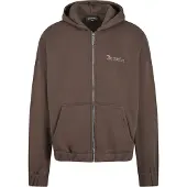 Dropsize Sudadera con cremallera marrón oscuro