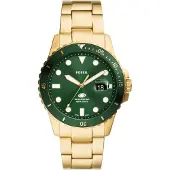 Fossil Reloj analógico oro / verde oscuro