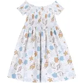 Chicco Vestido azul claro / marrón / blanco