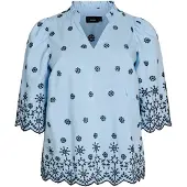 Zizzi Blusa 'Eviola' azul claro / azul oscuro
