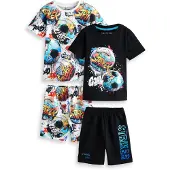 Next Pijama azul oscuro / naranja oscuro / negro / blanco