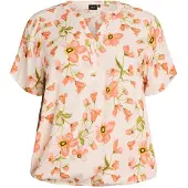 Zizzi Blusa 'VBella' beige claro / oliva / naranja claro