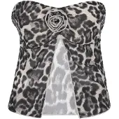 Faina Top negro / offwhite