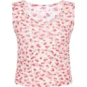 Mymo Top rojo oscuro / blanco