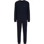 Emporio Armani Pijama largo navy / blanco