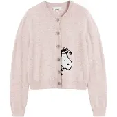 Chinti & Parker Cárdigan 'Sneeky Snoopy' rosa moteado / negro / blanco