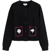 Chinti & Parker Cárdigan 'Snoopy & Charlie Brown' rojo / negro / blanco