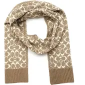 Coach Chal 'METALLIC SIGNATURE C SCARF' beige / blanco