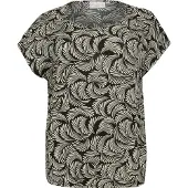 KAFFE CURVE Blusa 'KCSonna Stanley' ecru / negro