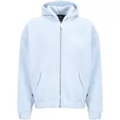 Dropsize Sudadera con cremallera azul claro / blanco