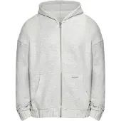 Dropsize Sudadera con cremallera gris moteado