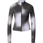 Nike Sudadera con cremallera deportiva gris / blanco