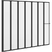 Syfax Mampara de ducha Negro 168 x 140 cm Aluminio