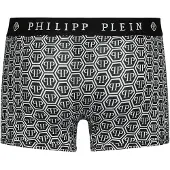 Philipp Plein Calzoncillo boxer 'Hexagon' gris / negro