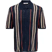 Only & Sons Cárdigan 'ONSLEON' azul oscuro / marrón claro / rojo anaranjado / blanco