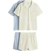 The Set Pijama azul paloma / amarillo pastel