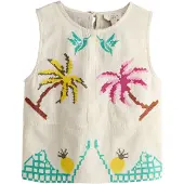 Next Blusa ecru / turquesa / amarillo / rosa
