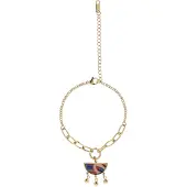Usha Pulsera azul / oro / rojo