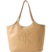 Calvin Klein Shopper 'Contrast Monogram Tote' capuchino