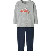 Name it Pijama azul oscuro / gris moteado / rojo fuego