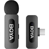 Boya BY-V10 V2.0 Micrófono inalámbrico de solapa para USB-C - 1 x TX y 1 x RX