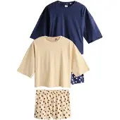 Next Pijama de pantalón corto beige / navy / berenjena / altrosa