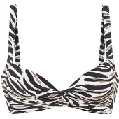 LASCANA Top de bikini crema / marrón / negro