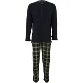 Ceceba Pijama largo azul oscuro / oliva / blanco
