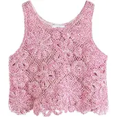 Next Top de punto crema / rosa