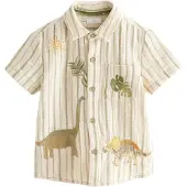 Next Camisa ecru / marrón claro / amarillo / oliva
