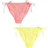 Next Braga de bikini amarillo / coral