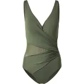 Hunkemoller Bañador moldeador verde oscuro