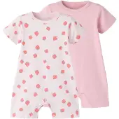 TWO SOON Pijama verde / rosa / rosa pastel / granadina