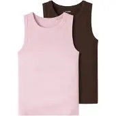 TWO SOON Camiseta térmica marrón oscuro / rosa