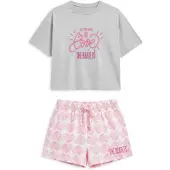 Gisela Pijama gris / rosa claro