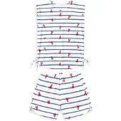 Gisela Pijama navy / rojo / offwhite