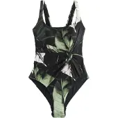 Next Bañador moldeador verde / negro / blanco