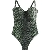 Next Traje de baño oliva / menta / negro