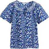 Next Blusa azul / azul cobalto / blanco