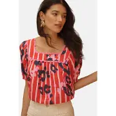 Love & roses Blusa azul oscuro / rosa / rojo / blanco