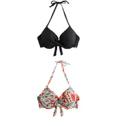 Next Top de bikini azul cian / capuchino / rojo / negro