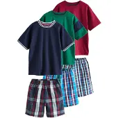 Next Pijama navy / esmeralda / borgoña / blanco