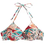 Next Top de bikini turquesa / marrón rojizo / blanco