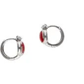 Mymo Pendientes rojo oscuro / plata