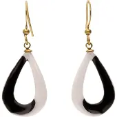 Usha WHITE LABEL Pendientes oro / negro / blanco